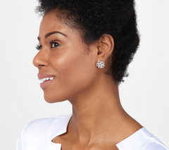 Gemstone and White Topaz 14K Gold Plated Earrings Earrings