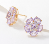 Gemstone and White Topaz 14K Gold Plated Earrings Earrings
