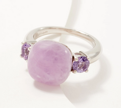 Affinity Gems Kunzite & Amethyst Sterling Silver Ring, Size 6