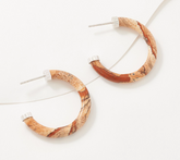 Generation Gems Sterling Silver 1-1/4" Picture Jasper Hoop Earring