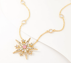 Kirks Folly Goldtone North Star Bezel Chain Necklace, 18"