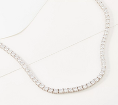 Diamonique 100 Facet 16" Tennis Necklace, Platinum Clad