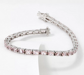 Diamonique Oval Simulated Morganite Sterling Silver Bracelet, 8"