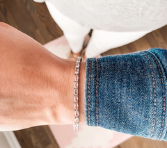 Diamonique Oval Simulated Morganite Sterling Silver Bracelet, 8"