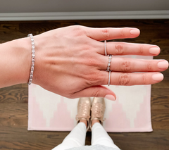 Diamonique Oval Simulated Morganite Sterling Silver Bracelet, 8"