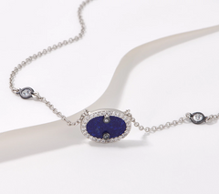FREIDA ROTHMAN Sterling Silver Touch of Lapis Color Necklace