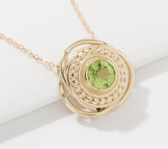 Adi Paz 14K Gold Gemstone Pendant with Chain, Peridot