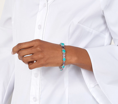 Generation Gems Sterling Turquoise & Amethyst Gem Bracelet