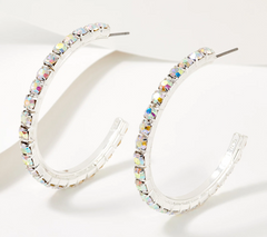 Kirks Folly Aurora Borealis Essentials 1.5" Hoop Earrings