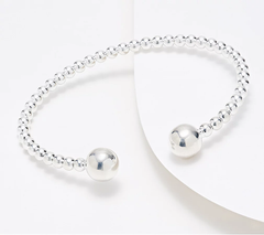 UltraFine 950 silver Beaded Cuff Bracelet, 6.5g, 6-3/4"