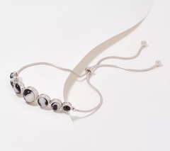 Generation Gems Round Buffalo Cabochon SS Adjustable Bracelet