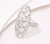 Affinity Gems  Sterling Silver White Topaz Cluster Ring Size 7