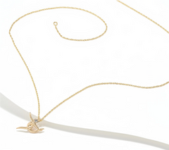 Collar Affinity Goldclad de plata de ley con diamantes y cadena de eslabones de 45,7 cm