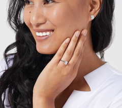 Diamonique Sterling Silver Oval Cut 3-Piece Gift Set, Size 8