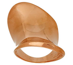 VicenzaSilver Sterling Bold Polished Sculpted Elongated Ring, Size 5