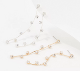 Attitudes by Renee Set of 2 Stairway to Heaven Linear Silvertone and Goldtone Earrings