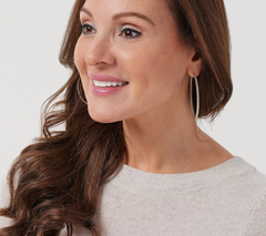 Attitudes by Renee Set of 2 Goldtone/Silvertone Beaded Hoop Earrings