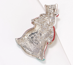 Kirks Folly Ring Master Frosty Couture Silvertone Pin Pendant