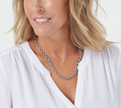 Sterling Silver Textured Rolo 20" Necklace by Silver Style