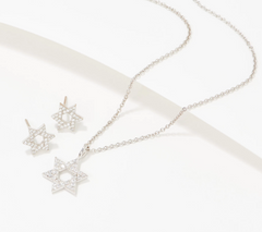 Diamonique x Lisa Mason Platinum-Clad Sterling Silver Star of David