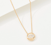 Affinity 14K Gold plated Sterling Silver Diamond Fish Motif Necklace