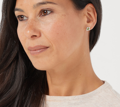 Affinity Gems Cushion Cut Gemstone  Sterling Silver Stud Earrings