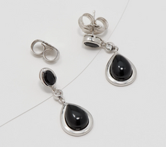 Generation Gems Sterling Silver Multi-Black Gemstone Drop Earrings
