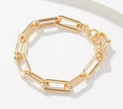 Oro Nuovo 14K Gold Over Resin Paperclip Bracelet, 7-1/4"