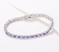Generation Gems Oval-Cut Tanzanite Tennis Bracelet Sterling, Avg