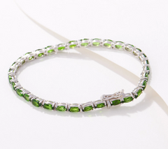 GenerationGems Oval-Cut Chrome Diopside Tennis Bracelet, X-Large