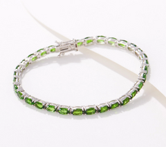 GenerationGems Oval-Cut Chrome Diopside Tennis Bracelet, X-Large