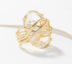 Kirks Folly Starfire Goldtone Ring, Size 5