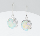 Kirks Folly Aurora Borealis Essentials Round French Wire Silvertone Earrings