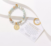 T. Jazelle Gemstone and Charm Beaded Bracelet, Sterling, Protection, Small/Avg