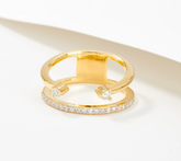 Affinity Diamonds Golclad  Sterling Silver Connected Band Ring, Size 7