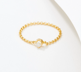 Affinity Gold-Over Sterling Silver Diamonds Chain Ring Size 8