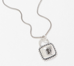 Or Paz Sterling Silver Beaded Lock Pendant with Chain