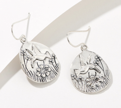 Or Paz Sterling Silver Hummingbird Dangle Earrings