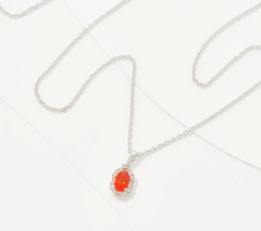 Generation Gems Exotic Oval Fire Opal Pendant Sterling Silver
