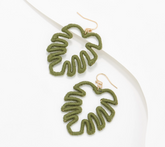 Palm Leaf Outline Fashion Goldtone Earrings