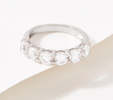 Diamonique Platinum-Clad Round Cut Bold Band Ring, Size 8