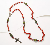 Connemara Marble Cardinal Antiqued Finished Red Rosary