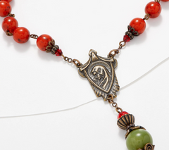 Connemara Marble Cardinal Antiqued Finished Rosary
