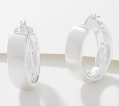 UltraFine Silver Satin Finish Round 1" Hoop Earring