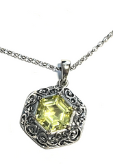 Or Paz Sterling Silver Hexagon Lemon Quartz Necklace