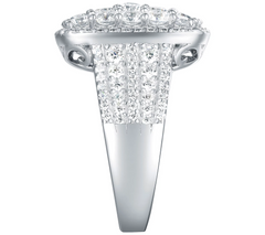 Diamonique Sterling Silver Cluster Style Cocktail Ring Size 9