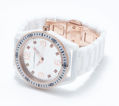 Isaac Mizrahi Live! White Ceramic Sport Watch