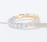 Diamonique x Udi Love Sterling Silver Plus Two-Tone Band Ring, Size 8