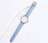 Isaac Mizrahi Live! Blush/Blue Goldtone Resin Case Watch