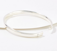 UltraFine 950 Fine Silver Oval Tube Satin Finish Bangle 6-3/4"
